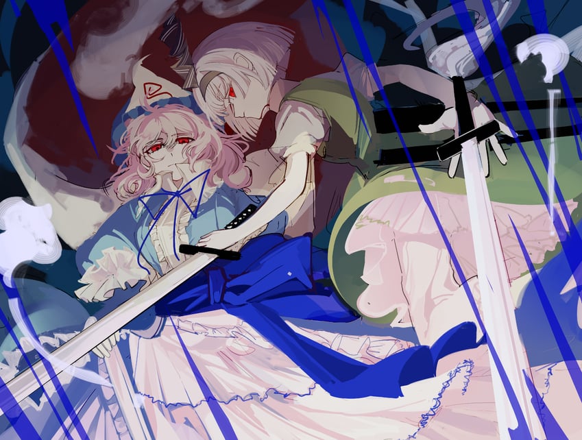 konpaku youmu and saigyouji yuyuko (touhou) drawn by xian_qishui