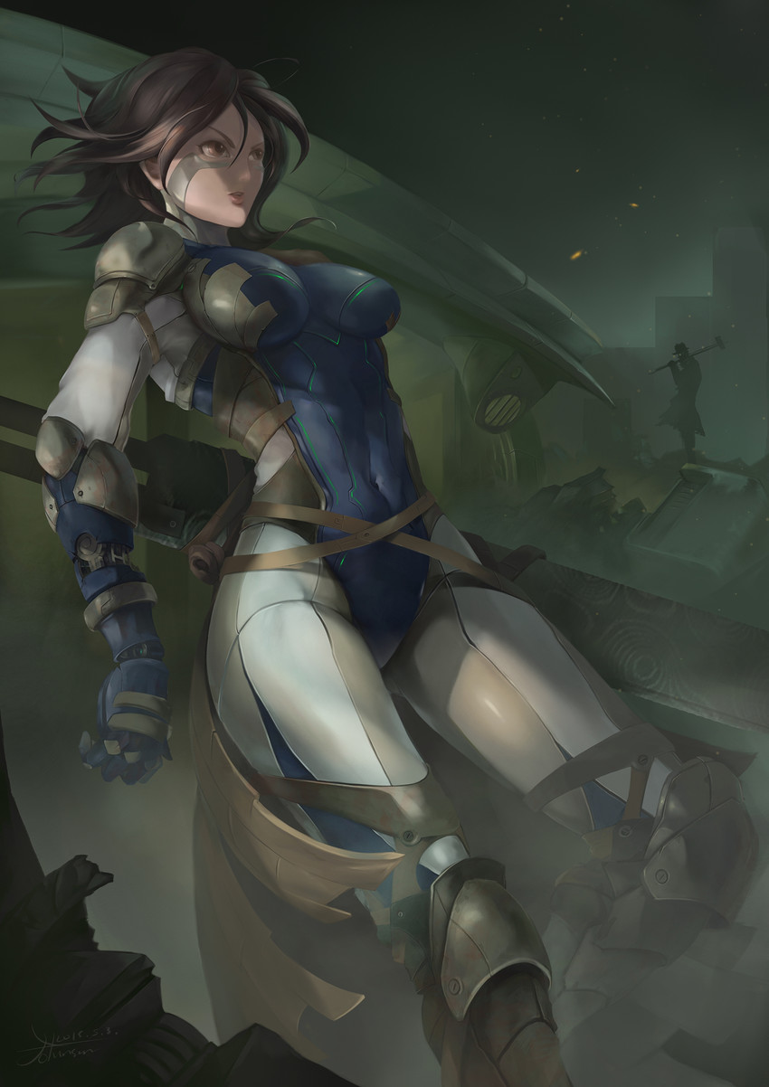 alita and ido daisuke (battle angel alita) drawn by johnson_zhuang