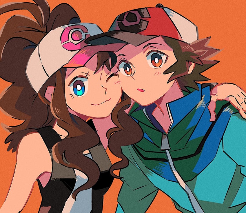 hilda and hilbert (pokemon and 1 more) drawn by zianazu
