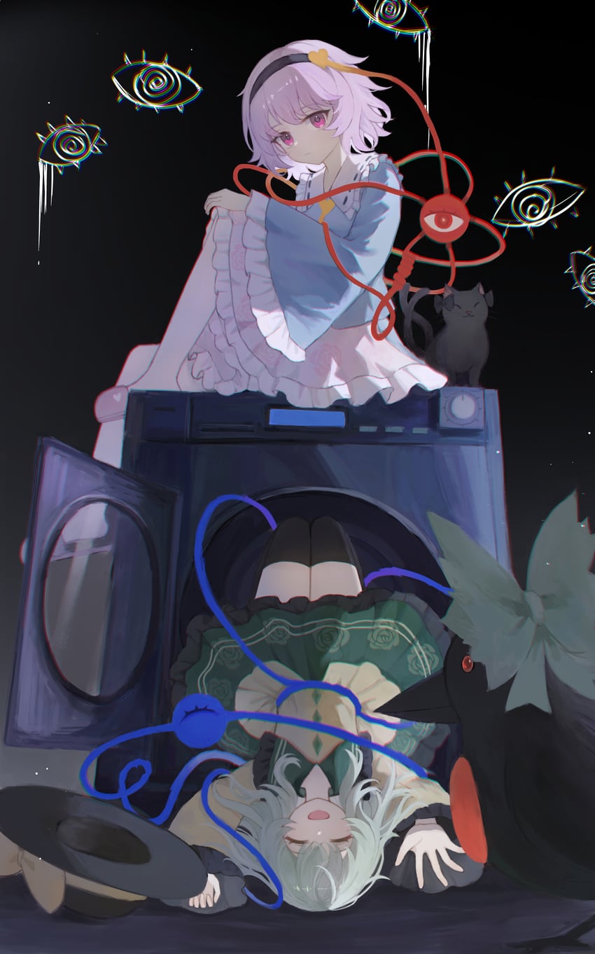 komeiji koishi, komeiji satori, kaenbyou rin, and reiuji utsuho (touhou) drawn by yuuneka