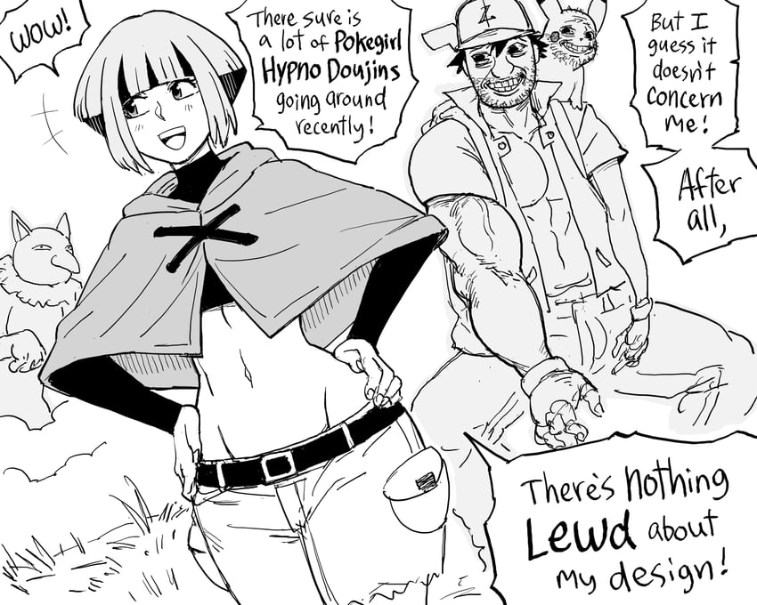 pikachu, ash ketchum, hypno, gardenia, and coomer (pokemon and 1 more) drawn by bb_(baalbuddy)