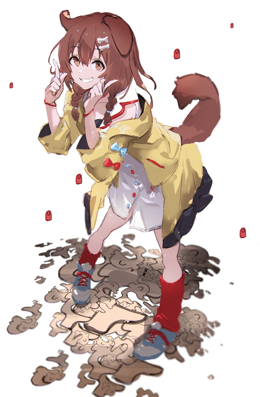 inugami korone and listener (hololive) drawn by so-bin