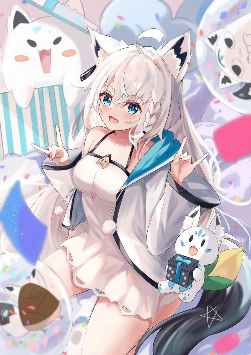 shirakami fubuki, sukonbu, miteiru, oruyanke, and fubuzilla (hololive) drawn by soma443