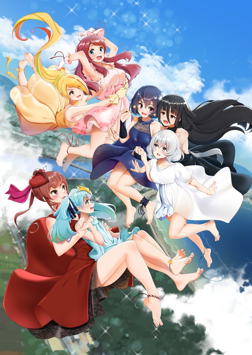 konno junko, minamoto sakura, mizuno ai, nikaidou saki, hoshikawa lily, and 2 more (zombie land saga) drawn by casino_(casinoep)
