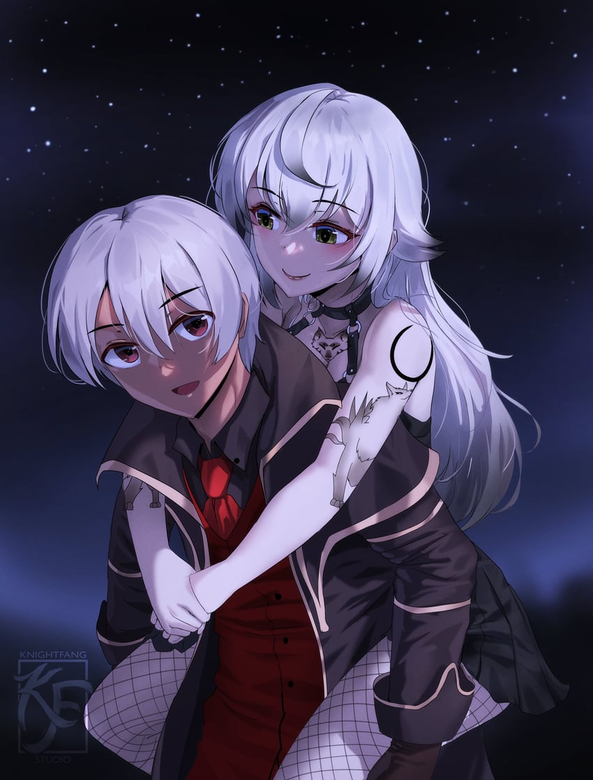 sel briel and dongoobs (indie virtual youtuber) drawn by knightfang