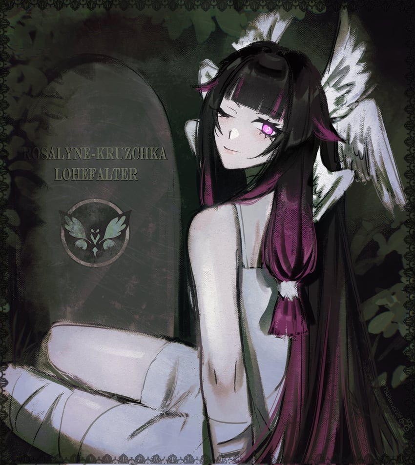 columbina and crimson lotus moth (genshin impact) drawn by tractorbelarus228