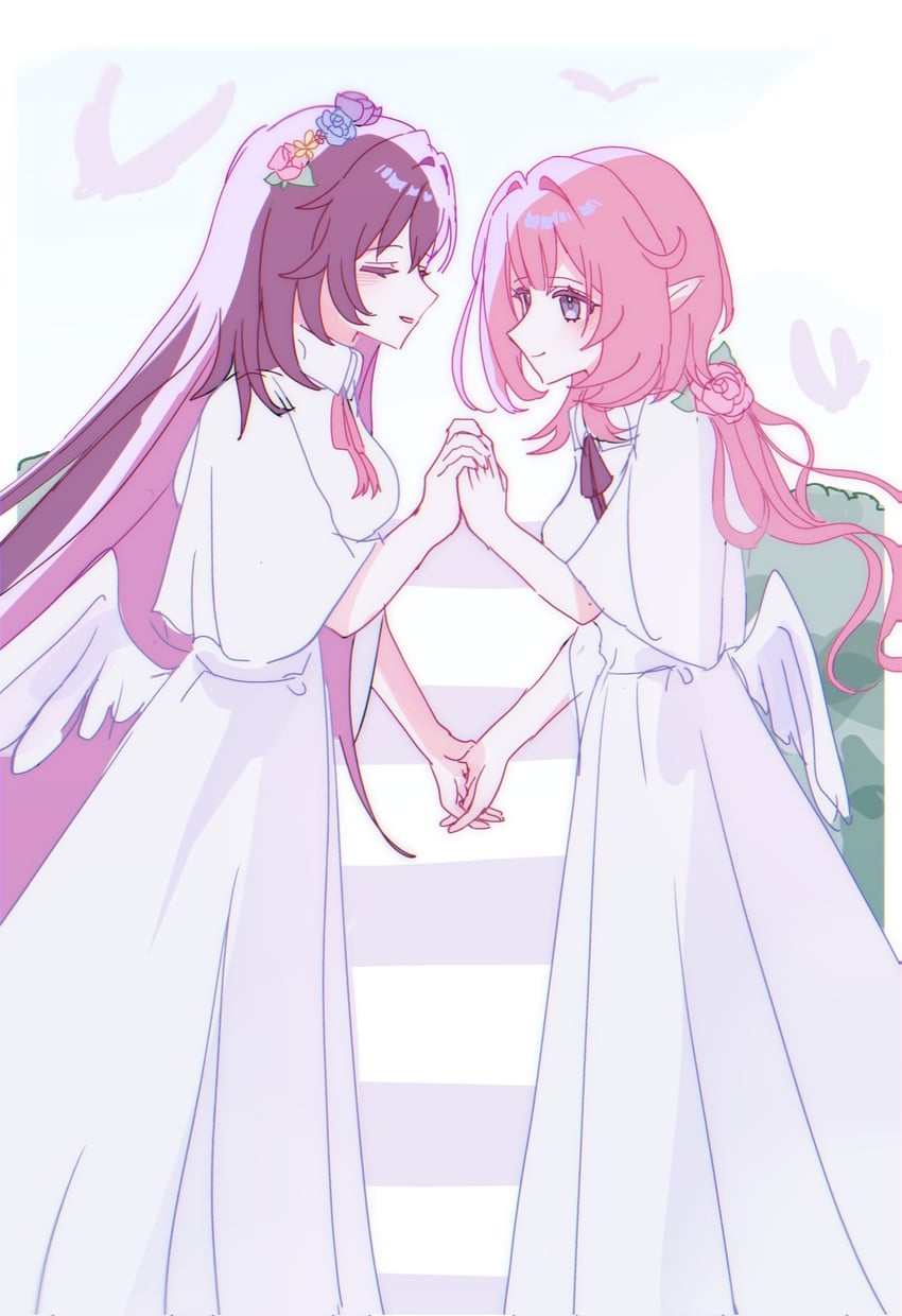 elysia and eden (honkai and 1 more) drawn by ko_(assd_009)