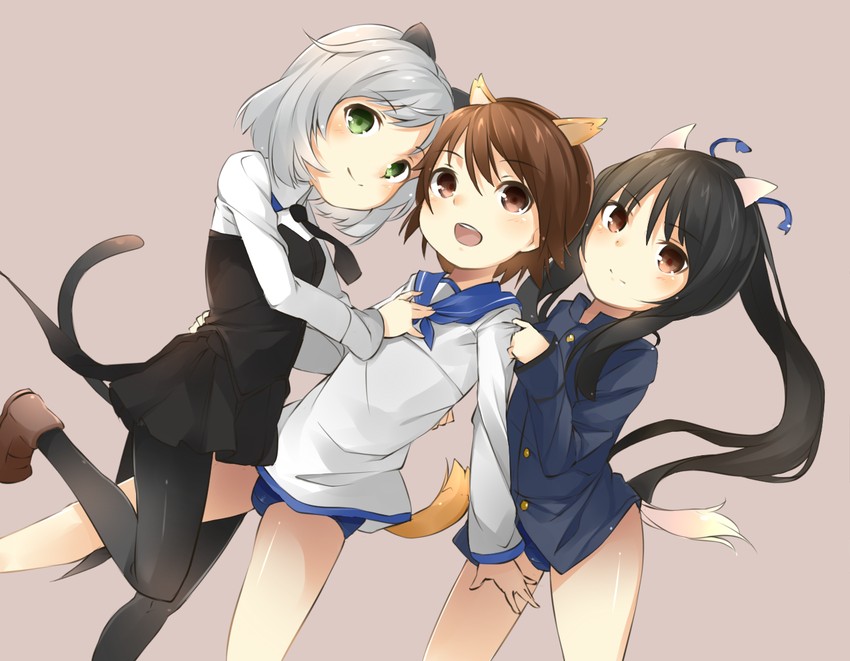 sanya v. litvyak, miyafuji yoshika, and hattori shizuka (world witches series and 1 more) drawn by muttan_(ashiru-f)