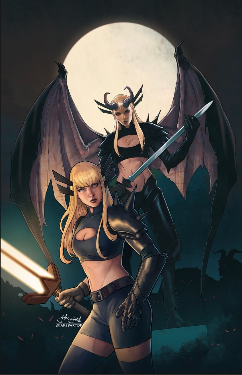 magik and darkchylde (marvel and 1 more) drawn by jr_bartok
