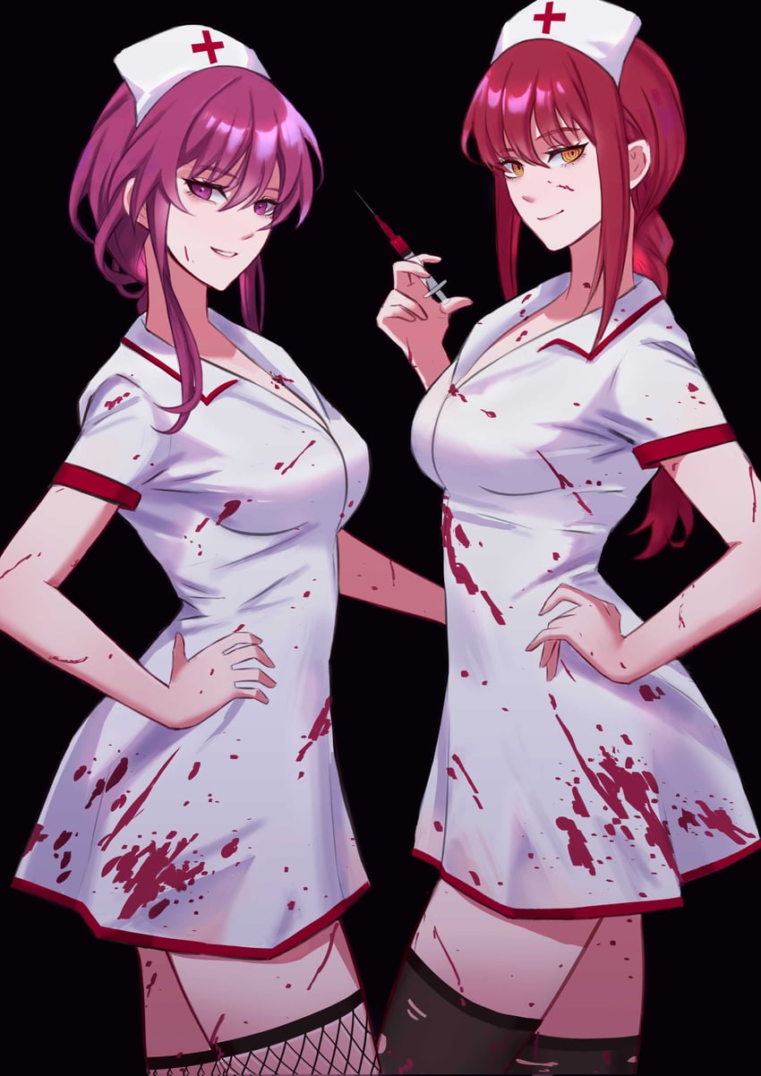 makima and kafka (honkai and 2 more) drawn by ira_town