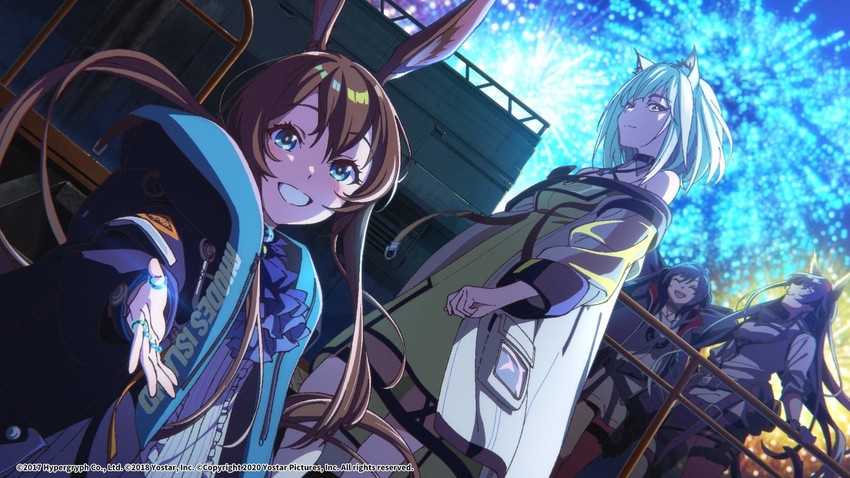 amiya, kal'tsit, blaze, and closure (arknights) drawn by yostar_pictures