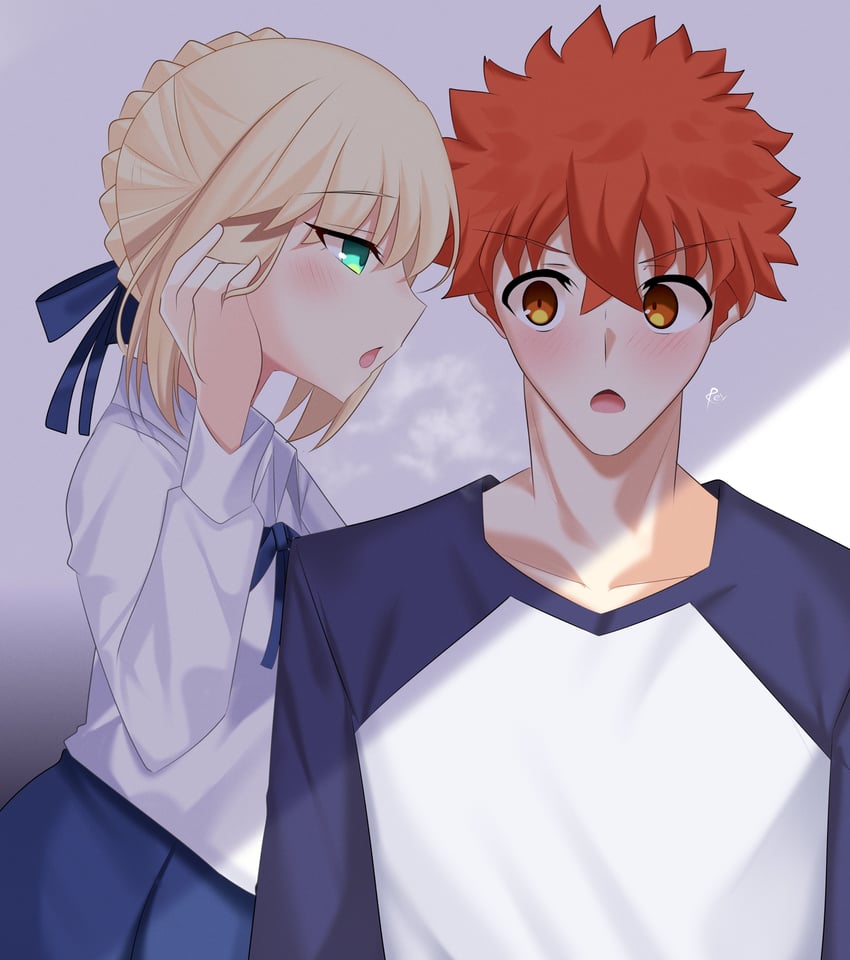 artoria pendragon, saber, and emiya shirou (fate and 1 more) drawn by rey_r31_44