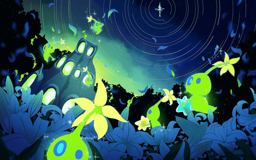 glow pikmin (pikmin and 1 more) drawn by fukkatsu_no_maya
