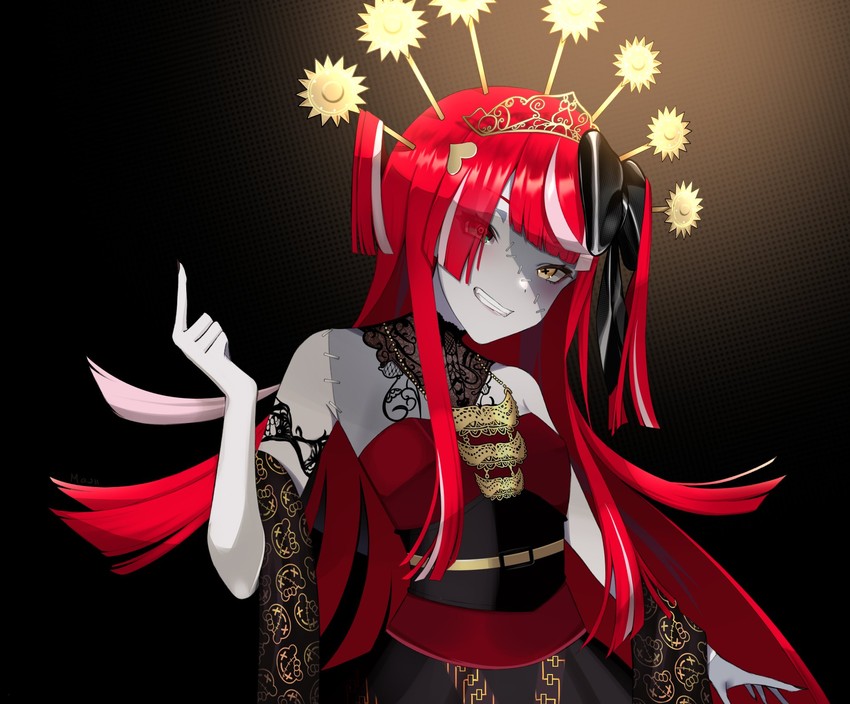 kureiji ollie (hololive and 1 more) drawn by majii_ch