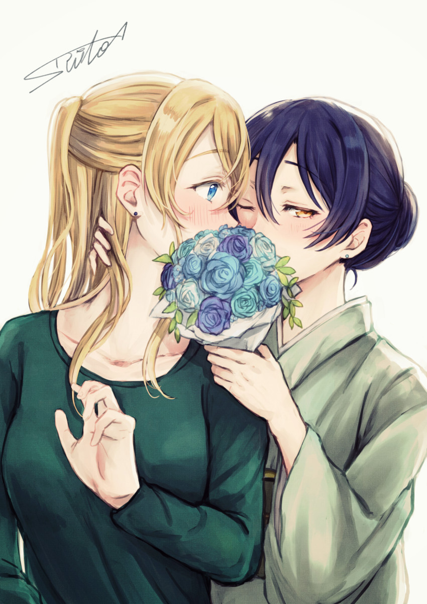 sonoda umi and ayase eli (love live! and 1 more) drawn by suito