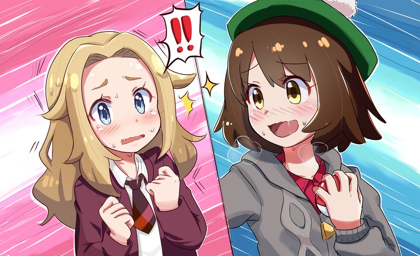 gloria and lass (pokemon and 1 more) drawn by pae_(ac40935_m41)