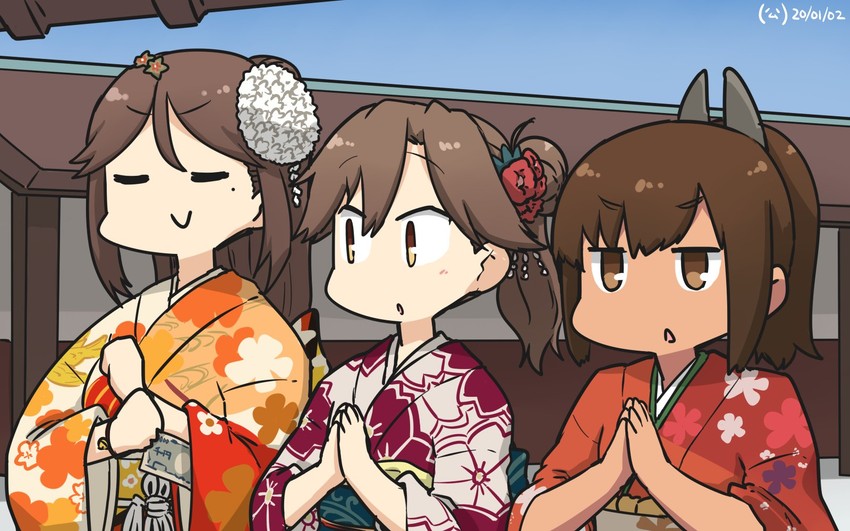 i-401, arashio, and amagi (kantai collection) drawn by hamu_koutarou