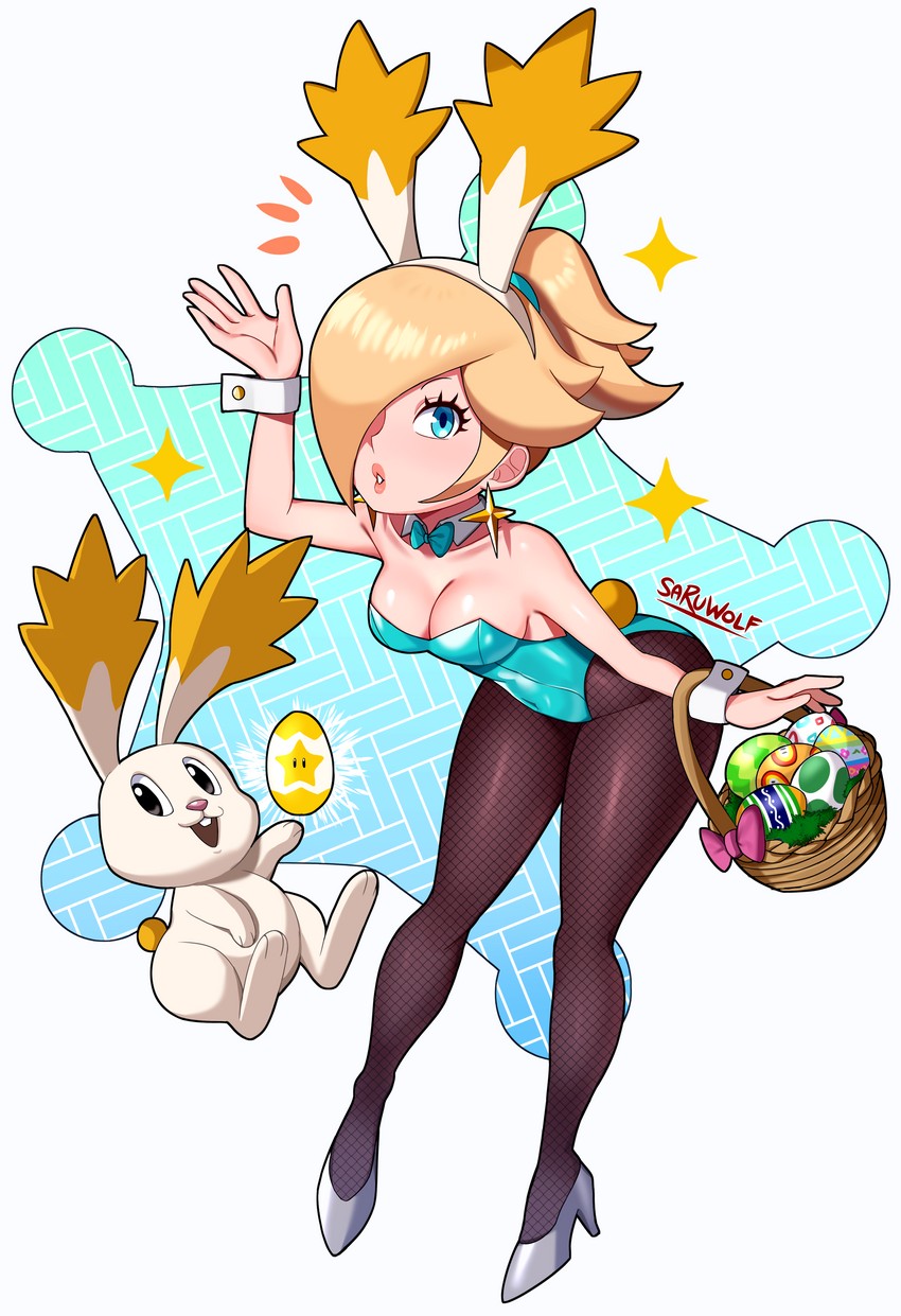 rosalina and star bunny (mario and 1 more) drawn by sarukaiwolf