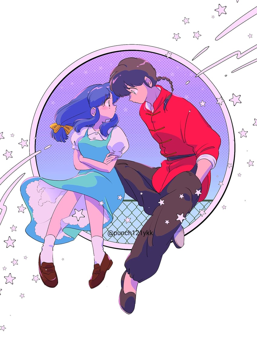 tendou akane and saotome ranma (ranma 1/2) drawn by punch121ykk
