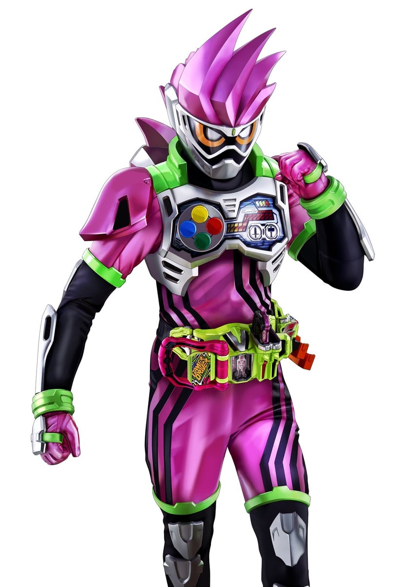 kamen rider ex-aid and mighty action x level 2 (kamen rider and 1 more) drawn by masukudo_(hamamoto_hikaru)