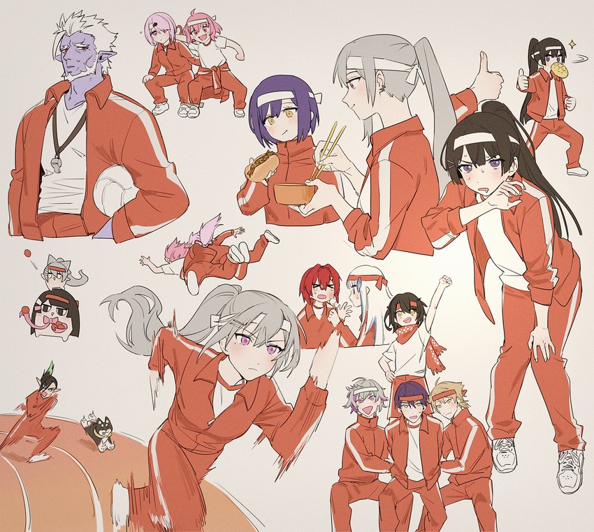 tsukino mito, lize helesta, ange katrina, higuchi kaede, shiina yuika, and 11 more (nijisanji and 1 more) drawn by soramame_(corndog)