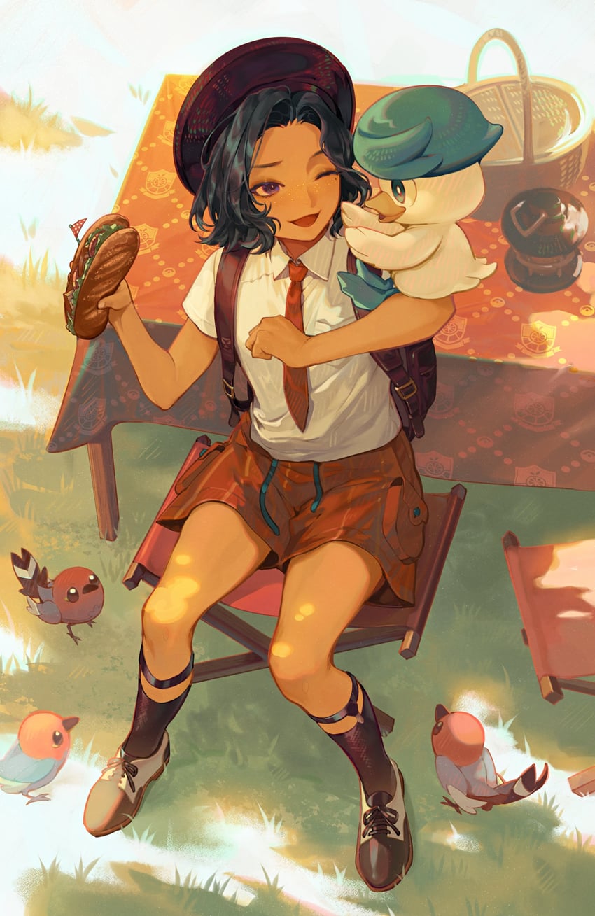 quaxly and fletchling (pokemon and 1 more) drawn by magenaiman3