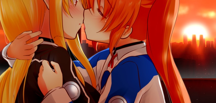 fate testarossa and takamachi nanoha (lyrical nanoha and 2 more) drawn by kerorokjy