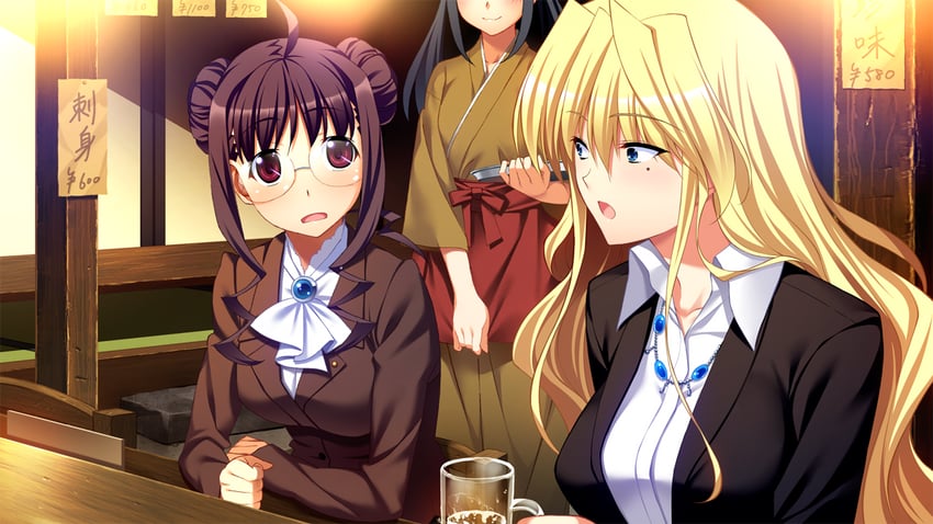 harudera yuria, tachibana chizuru, and zoey graham (grisaia and 1 more) drawn by fumio_(ura_fmo)