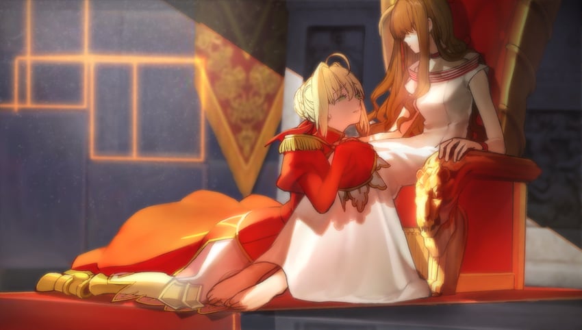 nero claudius and kishinami hakuno (fate and 2 more) drawn by wada_arco
