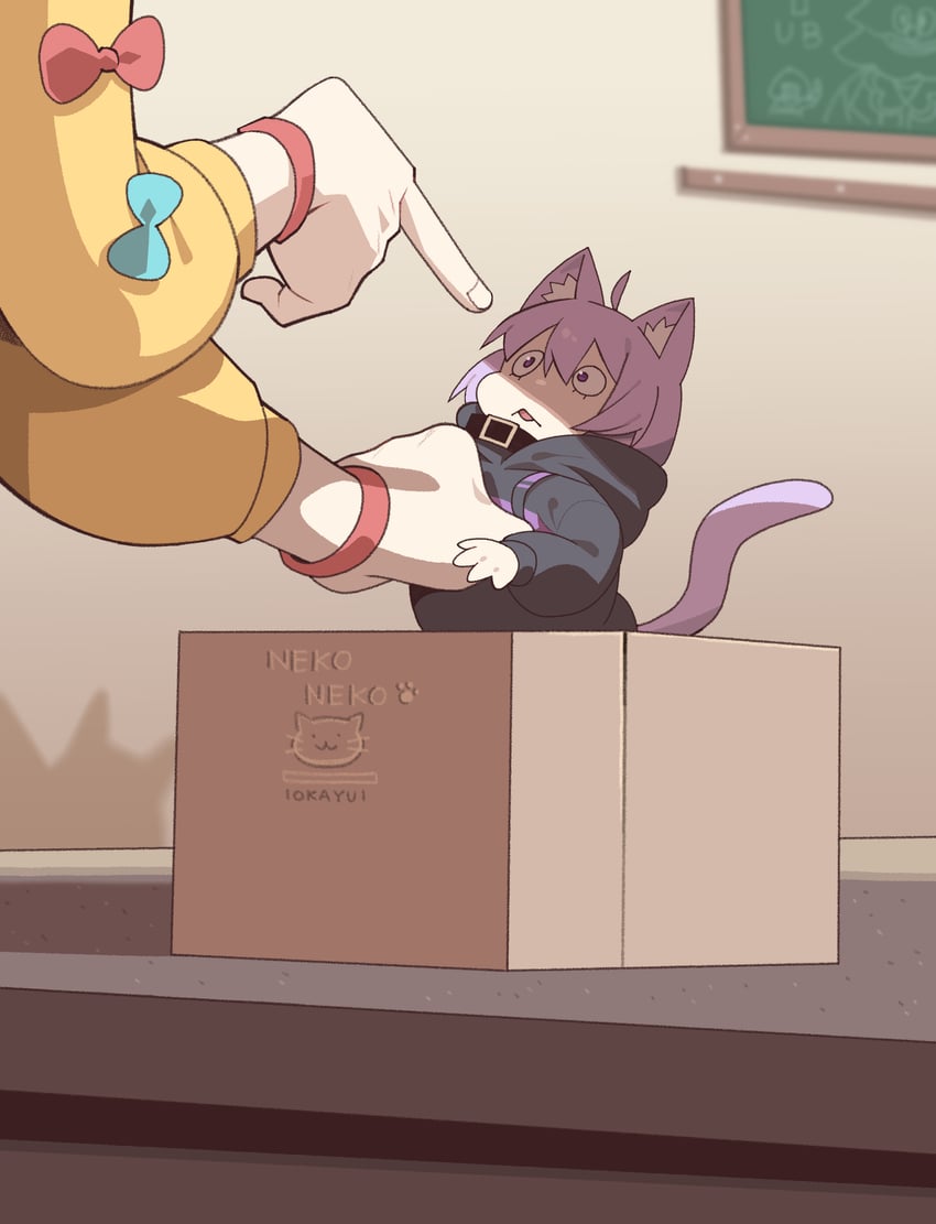 nekomata okayu, inugami korone, onigirya, and tree-kun (hololive) drawn by cocomayo29_(tomato)