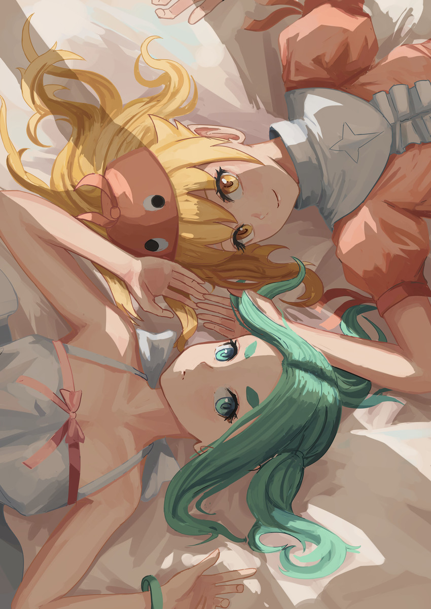oshino shinobu and ononoki yotsugi (monogatari and 2 more) drawn by nemo_ringo