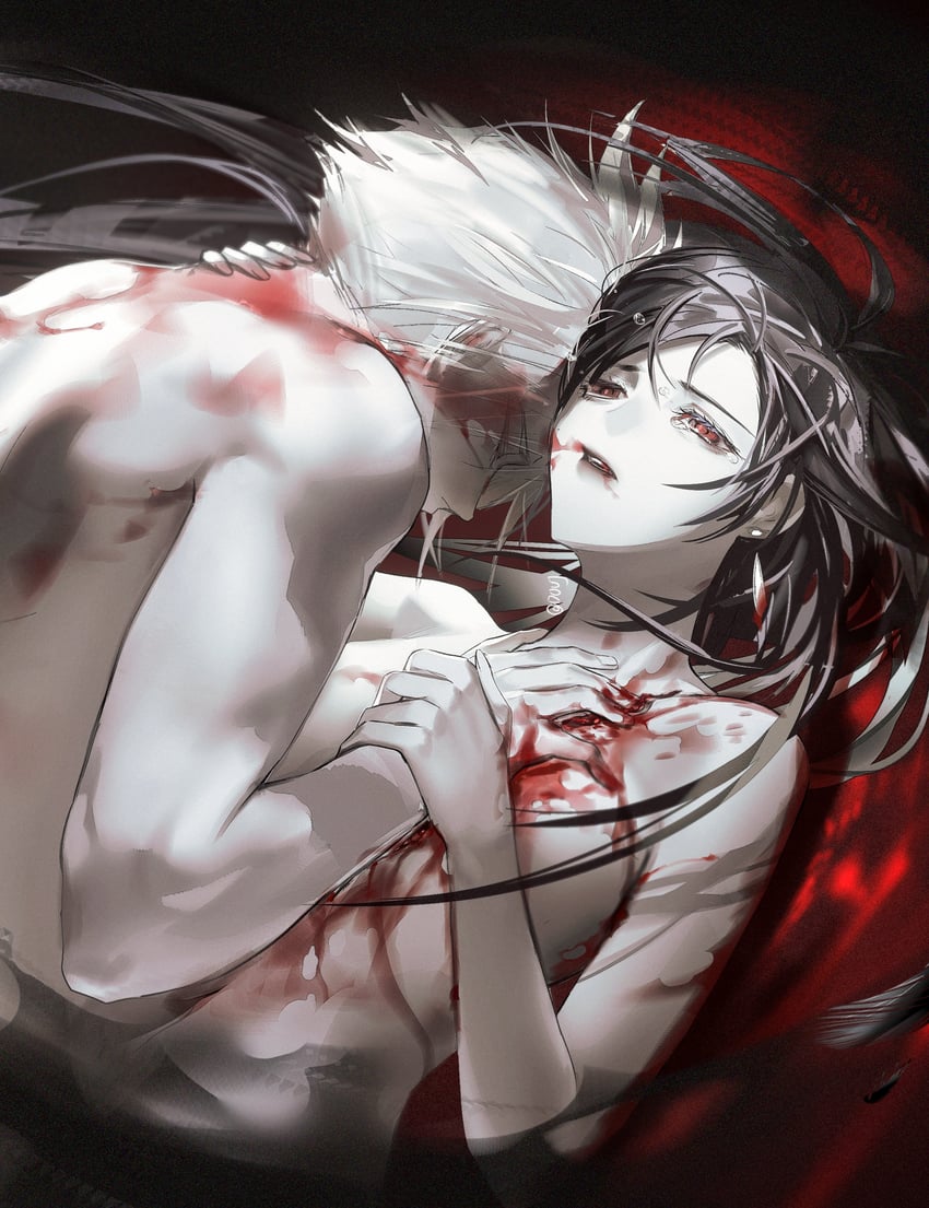 tifa lockhart and cloud strife (final fantasy and 4 more) drawn by duoj_ji
