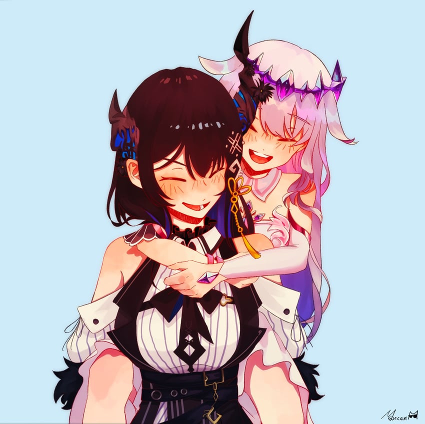 nerissa ravencroft and koseki bijou (hololive and 1 more) drawn by mmmmin_dk