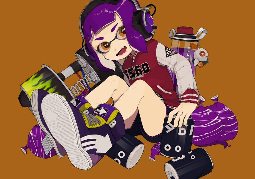 inkling player character, inkling girl, and smallfry (splatoon and 1 more) drawn by burakkukyatto