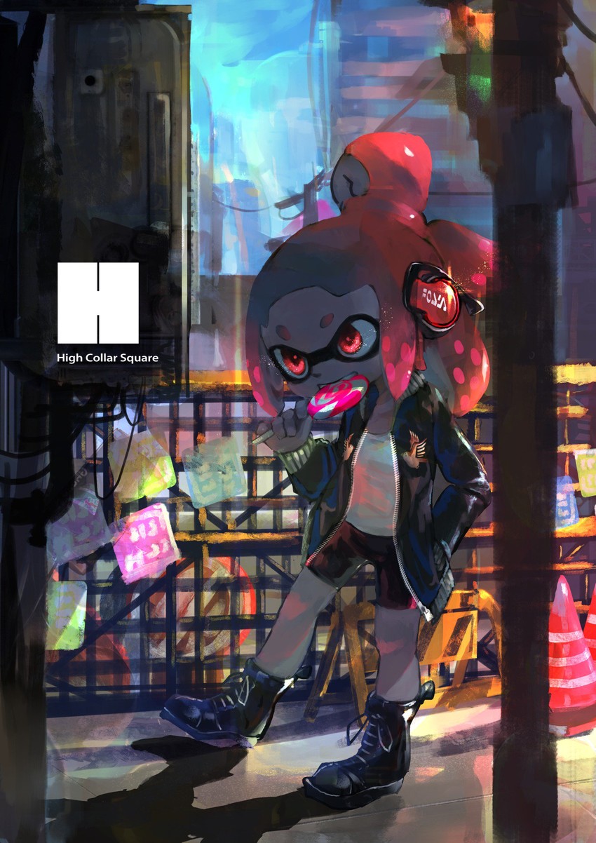 inkling player character and inkling girl (splatoon and 1 more) drawn by kashu_(hizake)