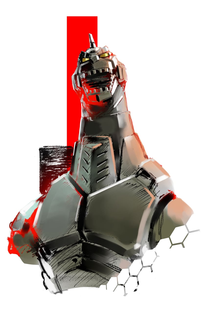 mechagodzilla and mechagodzilla 2 (godzilla and 1 more) drawn by ikuyoan