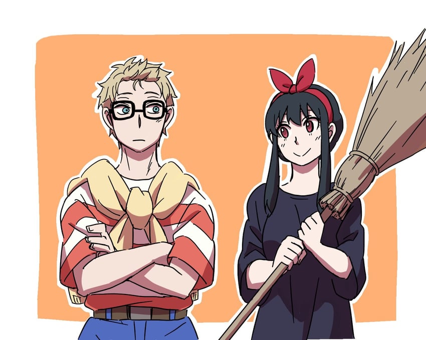 yor briar, twilight, kiki, and tombo (spy x family and 1 more) drawn by ayamame
