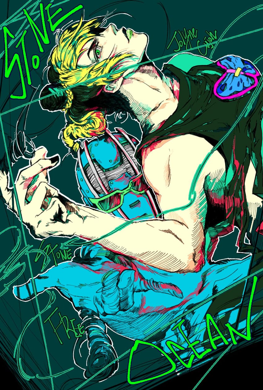 kujo jolyne (jojo no kimyou na bouken and 1 more) drawn by kimeohandream