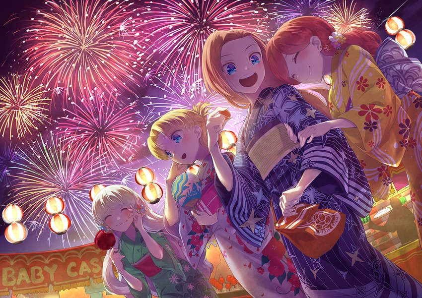 katarina claes, maria campbell, mary hunt, and sophia ascart (otome game no hametsu flag shika nai akuyaku reijou ni tensei shite shimatta) drawn by dog_man_cat