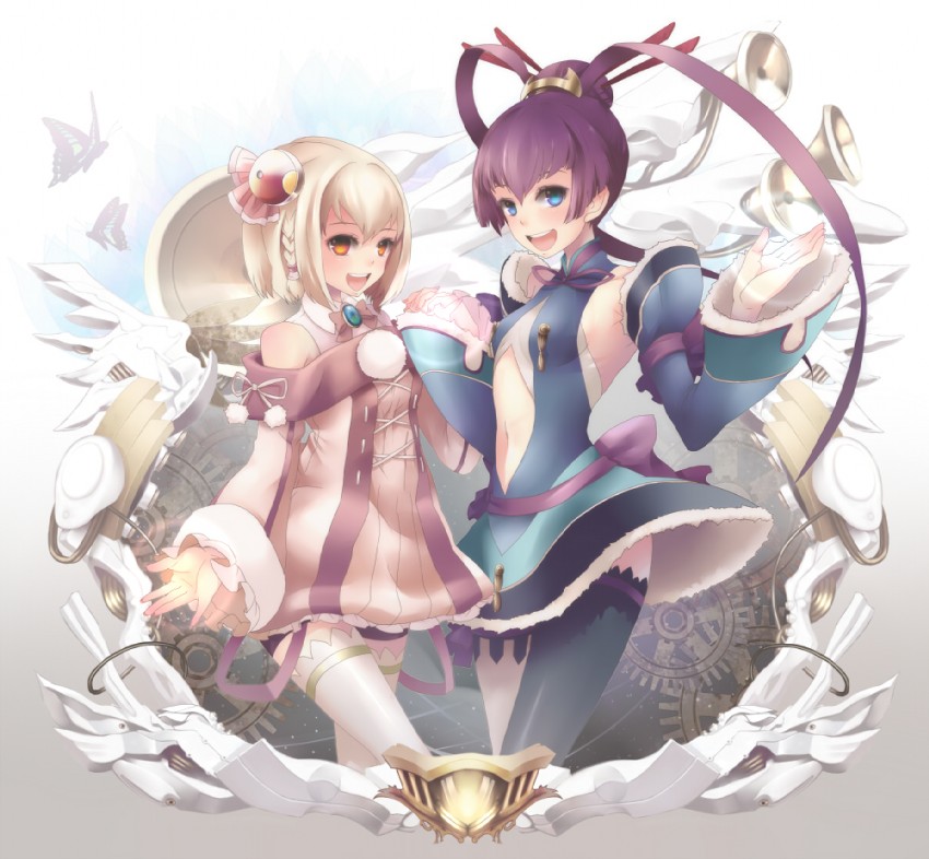 saki and finnel (ar tonelico and 1 more) drawn by plastick