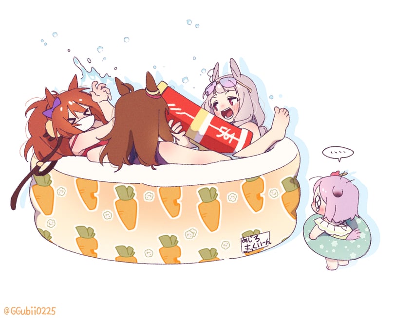 gold ship, orfevre, mejiro mcqueen, and nakayama festa (umamusume) drawn by ggubii0225