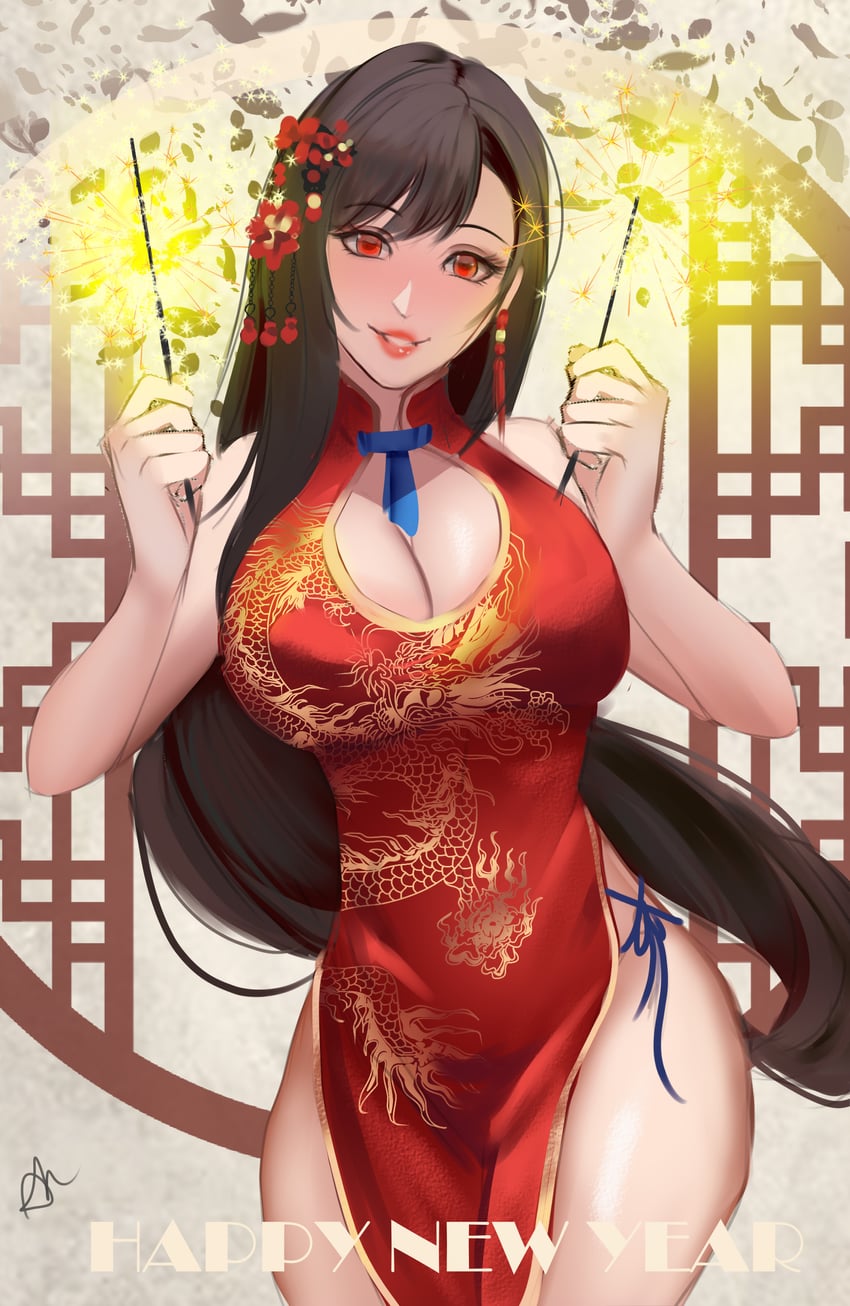 tifa lockhart (final fantasy and 1 more) drawn by arialla_draws