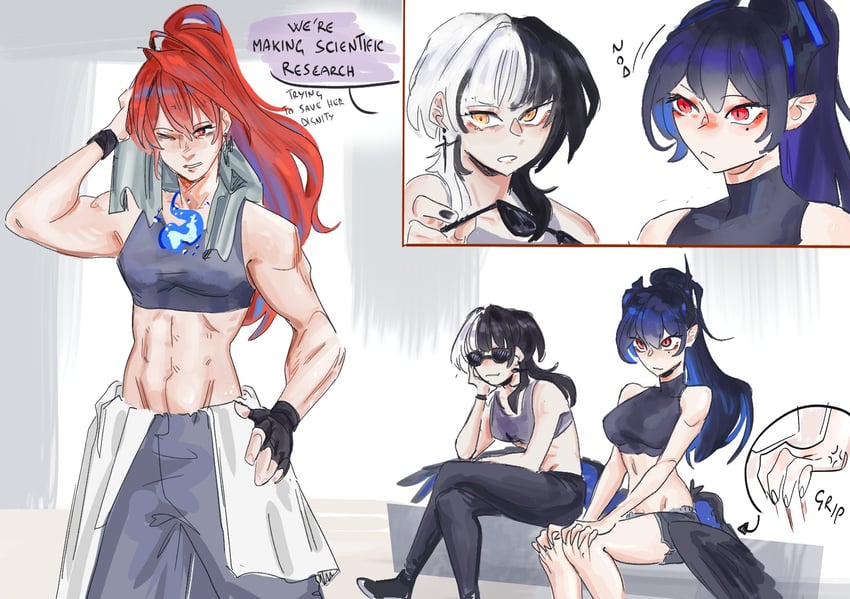 shiori novella, nerissa ravencroft, and elizabeth rose bloodflame (hololive and 1 more) drawn by tibetanyakart
