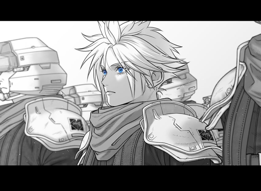 cloud strife (final fantasy and 3 more) drawn by ko102k1