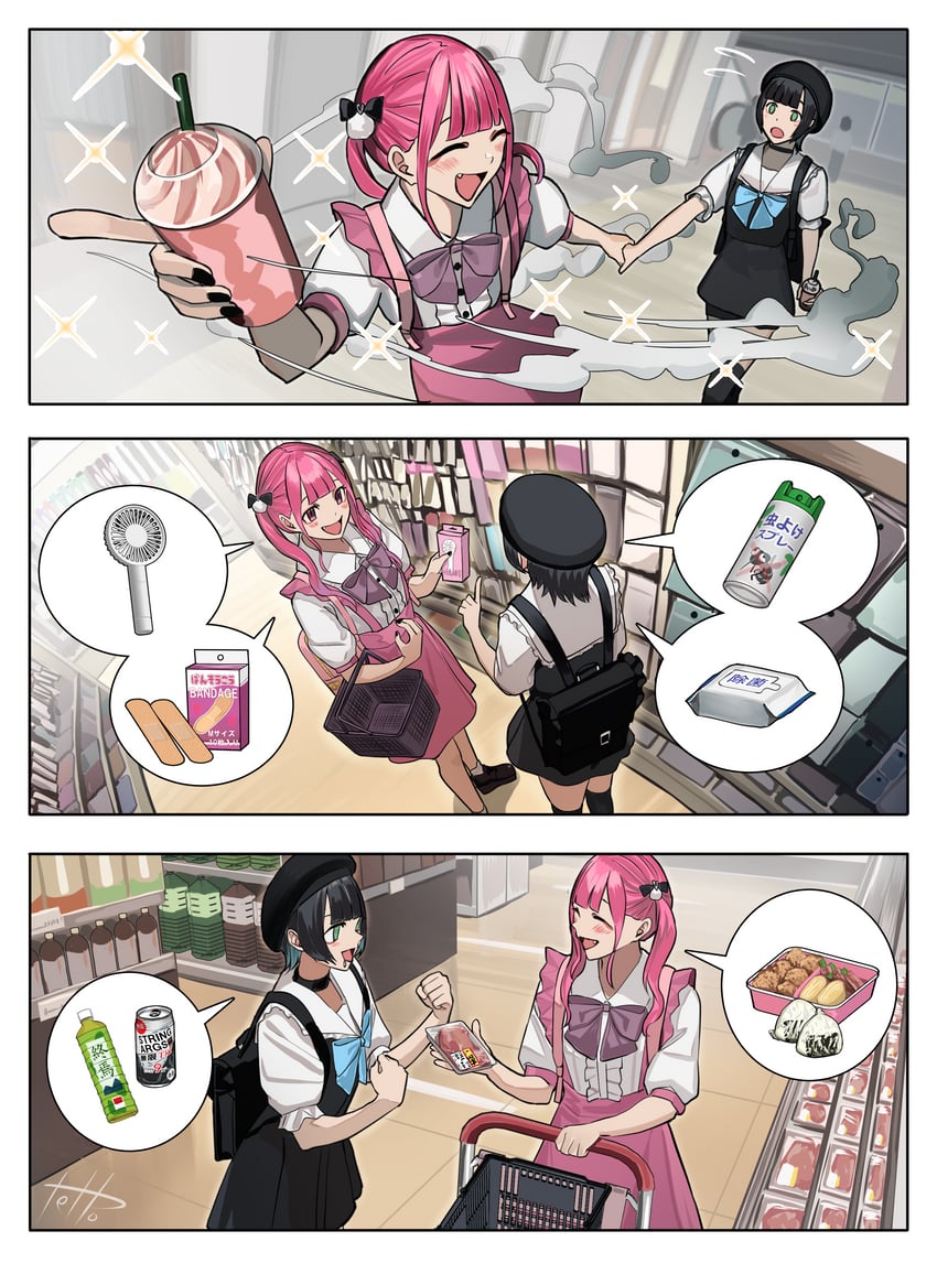 hinamizawa hinami and igarashi ritsu (original) drawn by tetto_(onnoveltet)