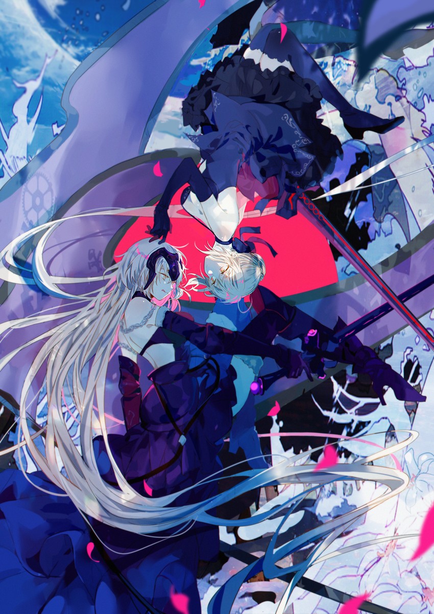 artoria pendragon, saber alter, and jeanne d'arc alter (fate and 1 more) drawn by hitokoto