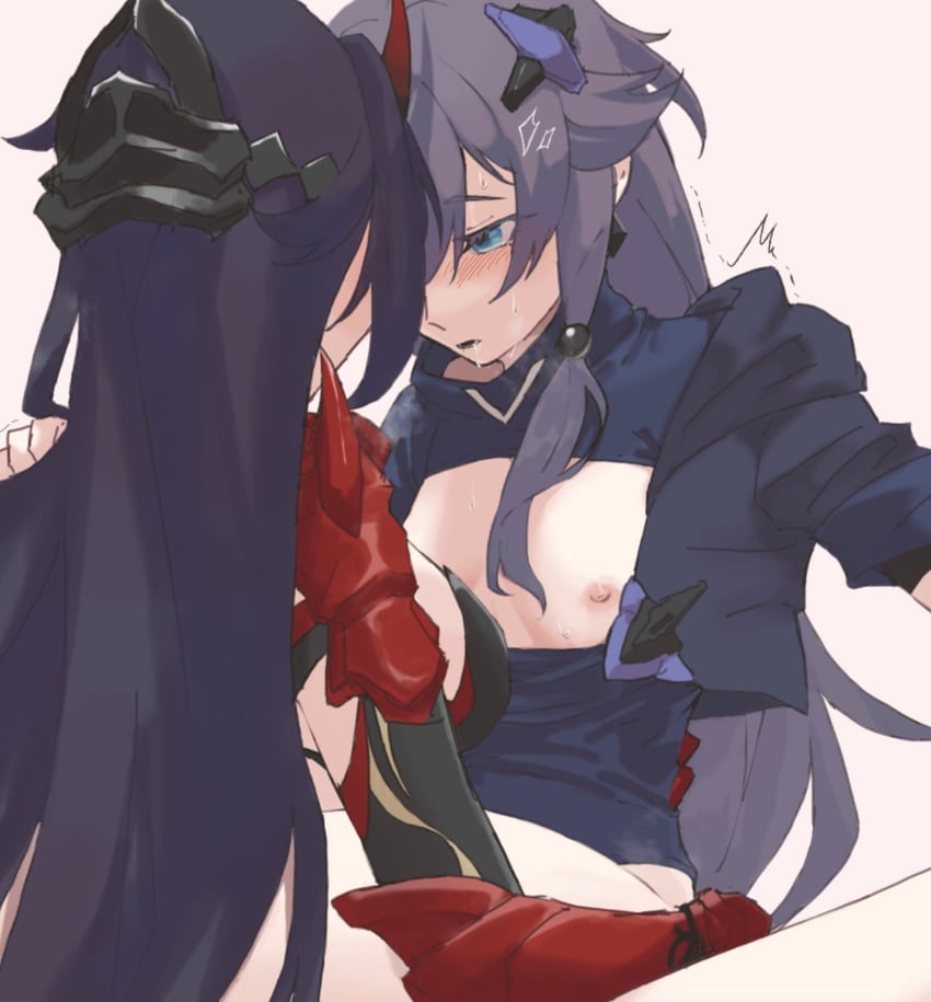raiden mei and fu hua (honkai and 1 more) drawn by suzuka_(rush_rush_5rush)