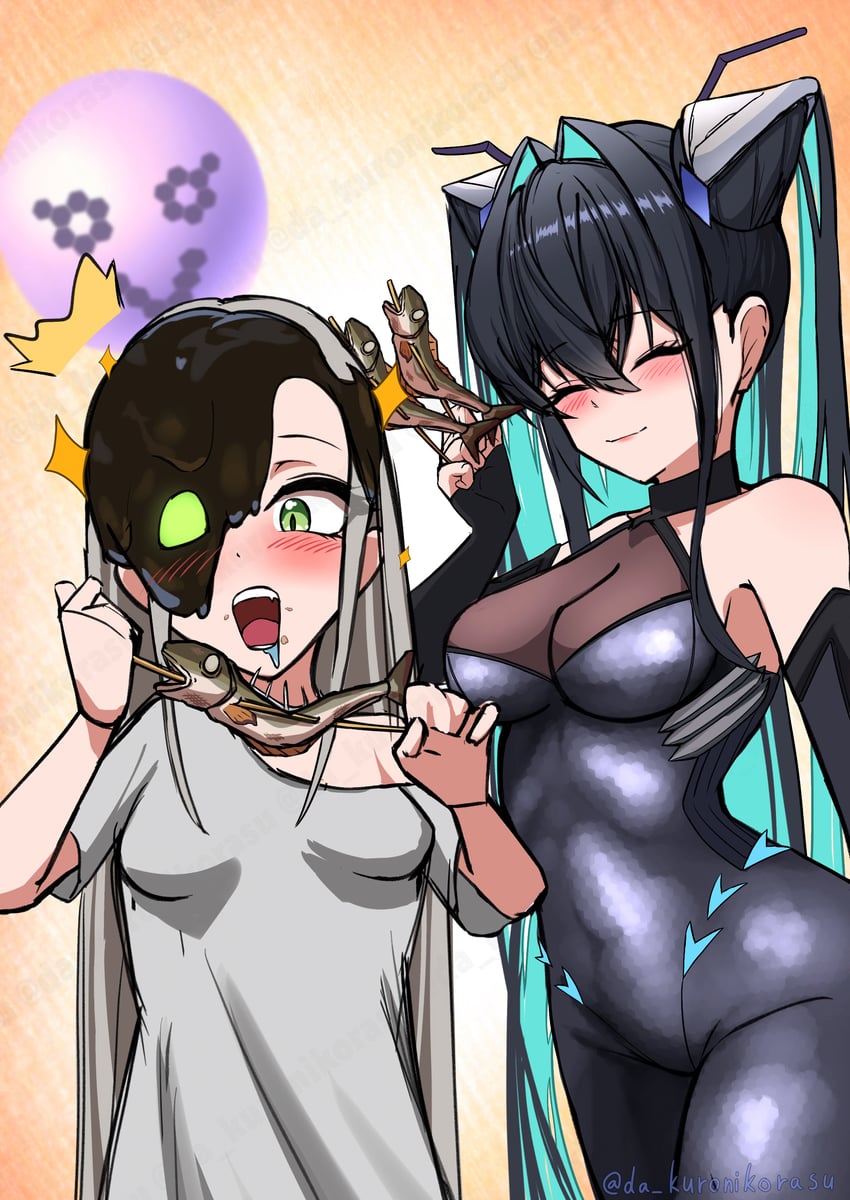 little mermaid and leviathan (goddess of victory: nikke) drawn by da_kuronikorasu