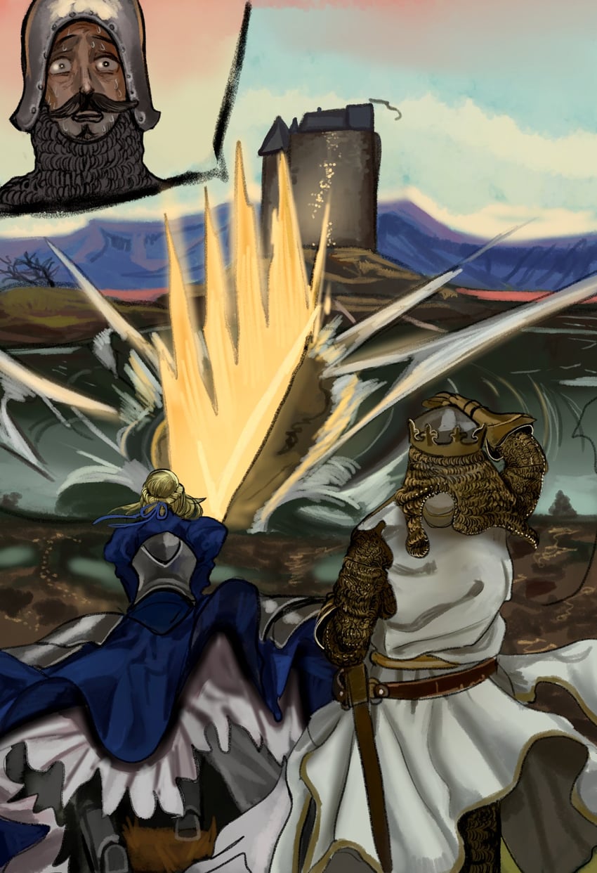 artoria pendragon and king arthur (fate and 3 more) drawn by kkghost_tv