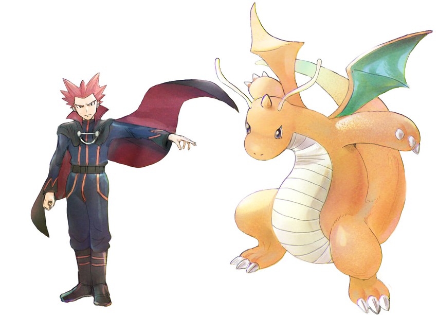 dragonite and lance (pokemon and 1 more) drawn by byte_(grunty-hag1)
